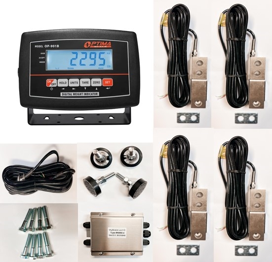 4,000 lb x 0.50 lb Scale Kit - 12 volt Power - Calibrated