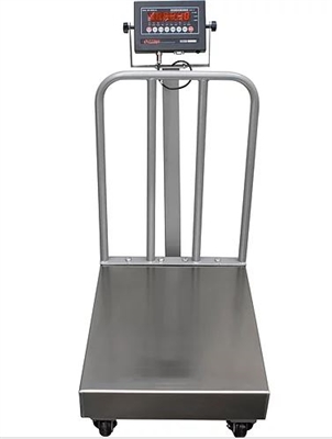 500 lb x 0.1 lb Bench Scale -18" x 24" Backrail and Wheels - NTEP - Splashproof