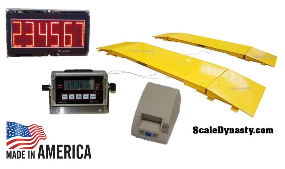 60,000 lbs x 10 lbs Portable Truck Axle Scale System with Indicator &  Built-in Printer - Heavy Duty